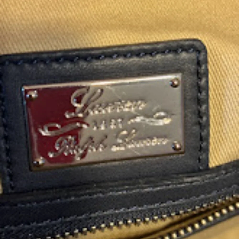 RALPH LAUREN Navy/Green Quilted Leather Bag with Dust Bag - Excellent Condition - Picture 13 of 16